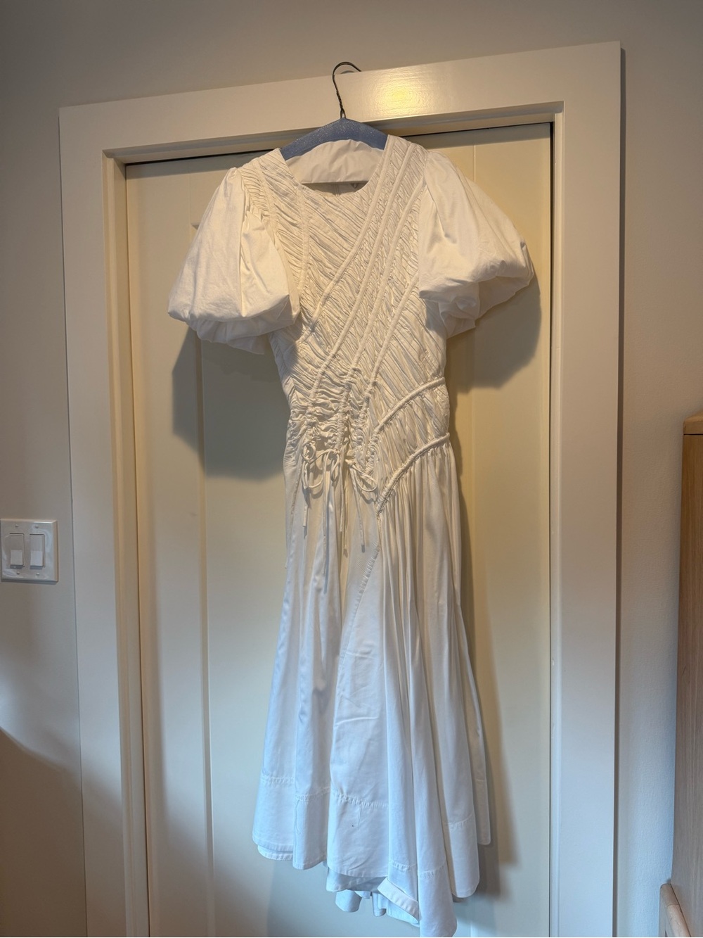 Aje White Puff-Sleeve Midi Dress - Picture 5 of 8
